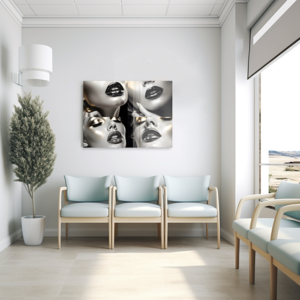 Metal Print Glossy Lips