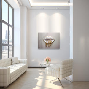 Metal Print Gold Marble Mouth